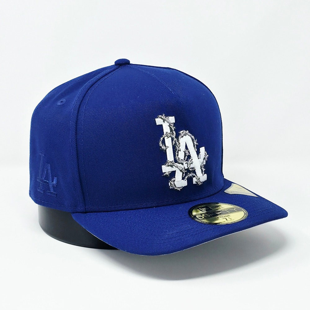 New Era 59FIFTY A-Frame LA Dodgers Barbed Wire Fitted Hat Blue Mens 7 1/2 Cap